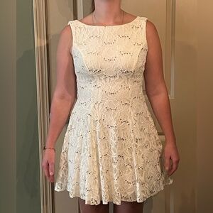 Cream dress with gold accents